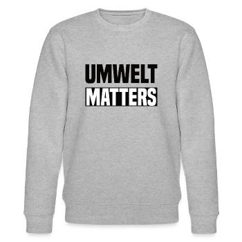 Umwelt Matters Klimawandel - Stanley/Stella Unisex Bio-Sweatshirt CHANGER  - Grau meliert - Vorne - Nik (191cm) & Marisol (170cm)