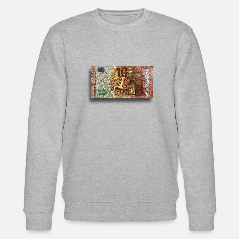 10 Bitcoin - Stanley/Stella Unisex Bio-Sweatshirt CHANGER  - Grau meliert