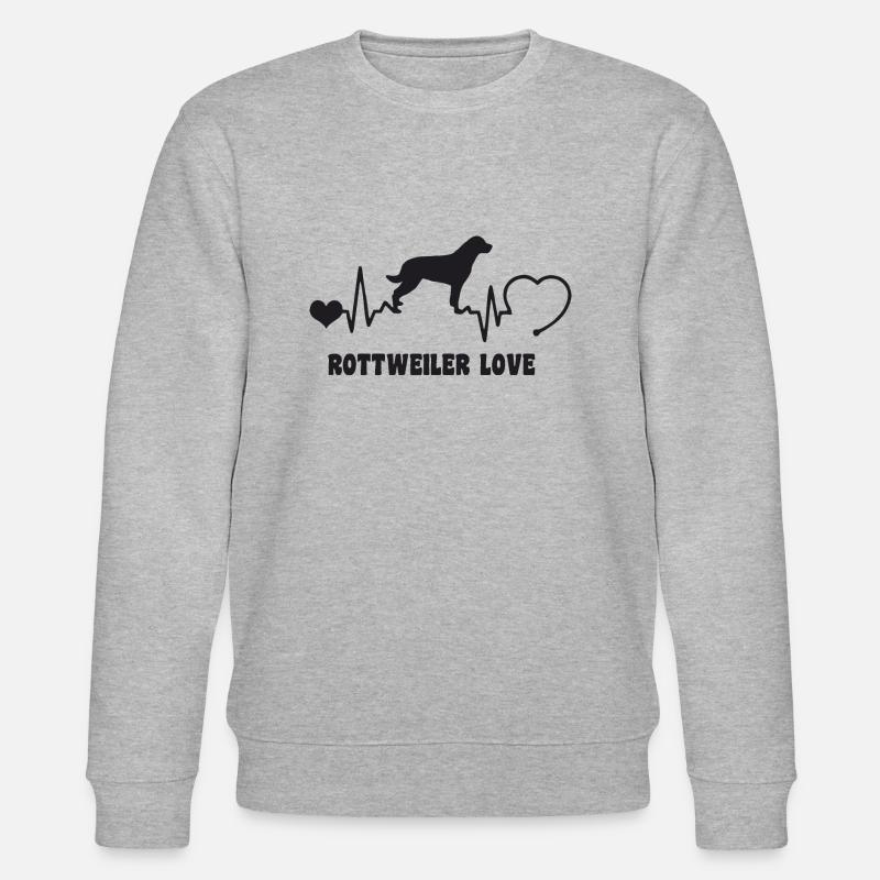 Rottweiler mit Herzschlag - Stanley/Stella Unisex Bio-Sweatshirt CHANGER  - Grau meliert