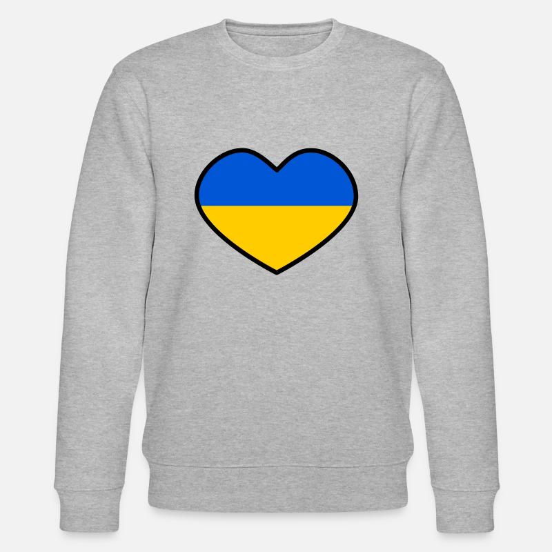 Ukrainisches Herz - Stanley/Stella Unisex Bio-Sweatshirt CHANGER  - Grau meliert