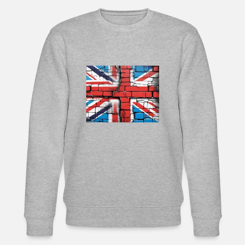 Britische Flagge Graffiti Kunst - Stanley/Stella Unisex Bio-Sweatshirt CHANGER  - Grau meliert