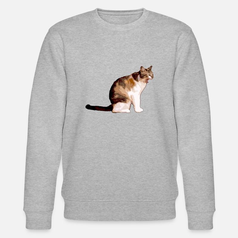 Die Katze - Stanley/Stella Unisex Bio-Sweatshirt CHANGER  - Grau meliert