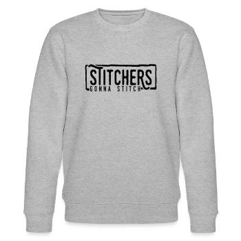 Stickerinnen gehen zum Stich - Weihnachts- und Geburtstagsgeschenk - Stanley/Stella Unisex Bio-Sweatshirt CHANGER  - Grau meliert - Vorne - Nik (191cm) & Marisol (170cm)