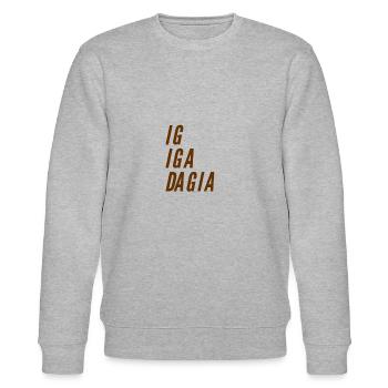 ich gehe - Stanley/Stella Unisex Bio-Sweatshirt CHANGER  - Grau meliert - Vorne - Nik (191cm) & Marisol (170cm)