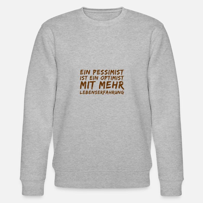 ein pessimistischer Optimist - Stanley/Stella Unisex Bio-Sweatshirt CHANGER - Grau meliert