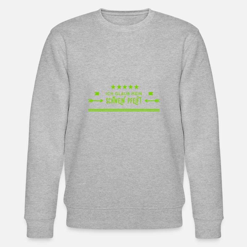ich glaub mein Schwein pfeift - Stanley/Stella Unisex Bio-Sweatshirt CHANGER  - Grau meliert