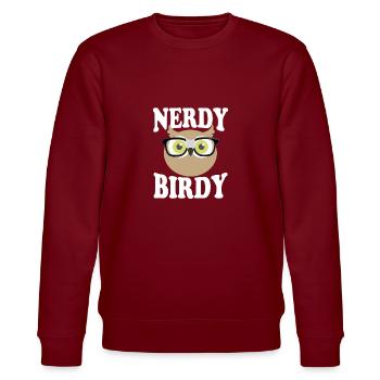 Nerdy Birdy - Stanley/Stella CHANGER Unisex Organic Sweatshirt - burgundy - Front - Nik (191cm) & Marisol (170cm)