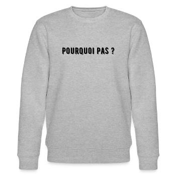 POURQUOI PAS ? - Sweat bio CHANGER Stanley/Stella Unisexe - gris chiné - Devant - Nik (191cm) & Marisol (170cm)