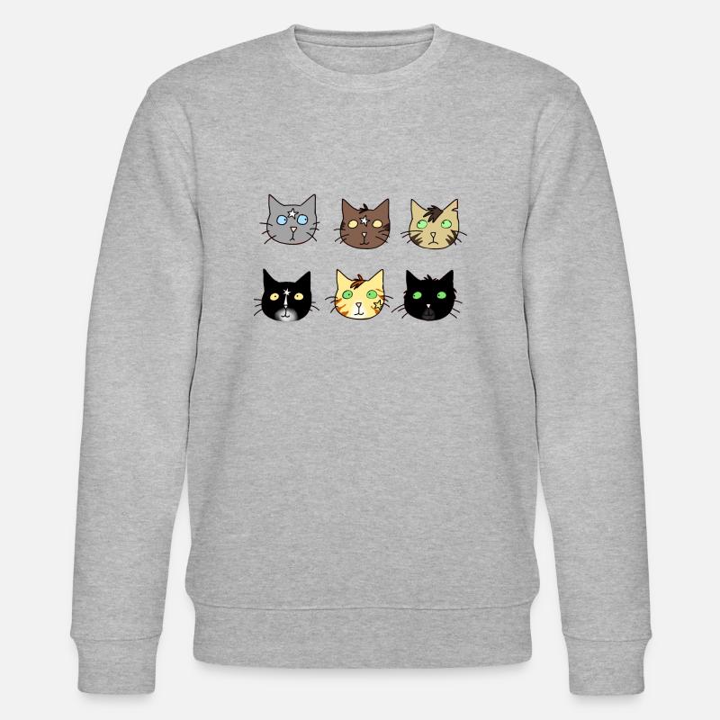 cats, Katzen, wie Warrior - Stanley/Stella Unisex Bio-Sweatshirt CHANGER  - Grau meliert