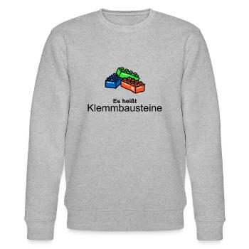 Klemmbaustein Spielzeug Steine Spielsachen Kinder - Stanley/Stella Unisex Bio-Sweatshirt CHANGER  - Grau meliert - Vorne - Nik (191cm) & Marisol (170cm)