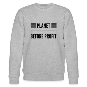 Planet Before Profit - Stanley/Stella Unisex Bio-Sweatshirt CHANGER  - Grau meliert - Vorne - Nik (191cm) & Marisol (170cm)