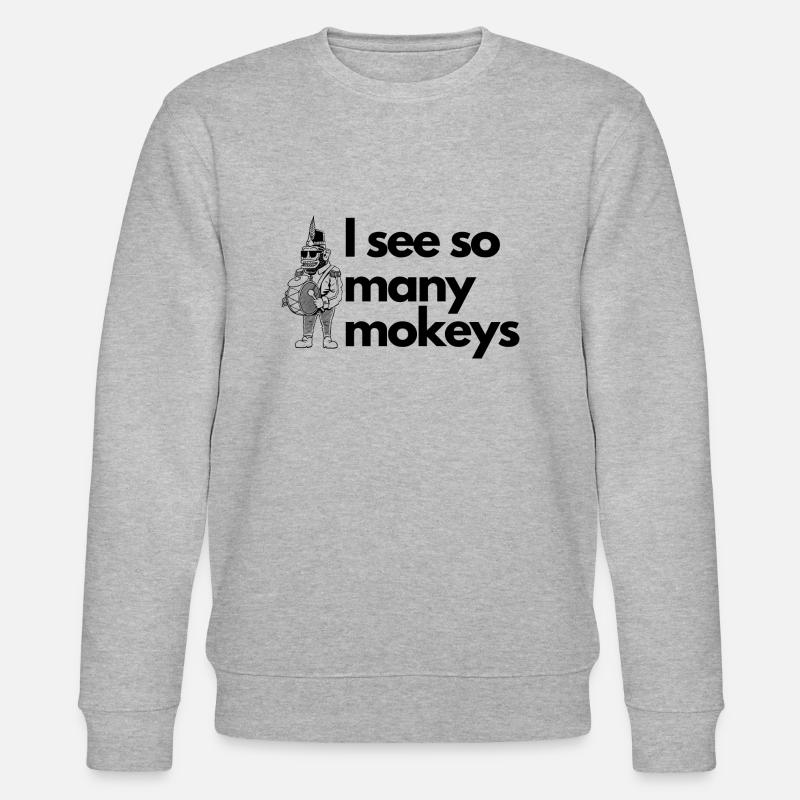 I see so many Monkeys - Stanley/Stella Unisex Bio-Sweatshirt CHANGER  - Grau meliert