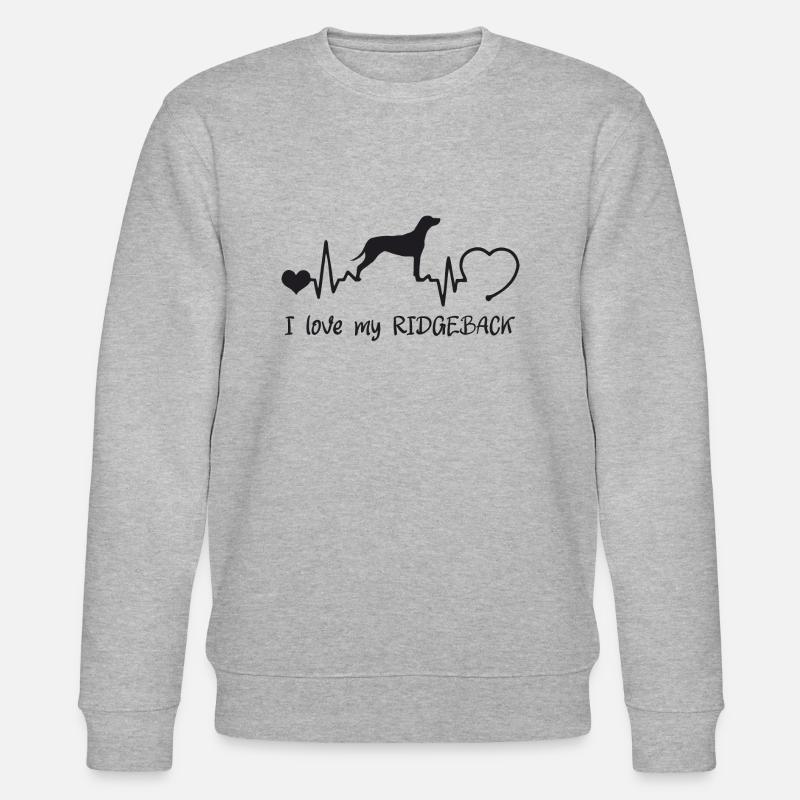 Rhodesian Ridgeback mit Herzschlag - Stanley/Stella Unisex Bio-Sweatshirt CHANGER  - Grau meliert