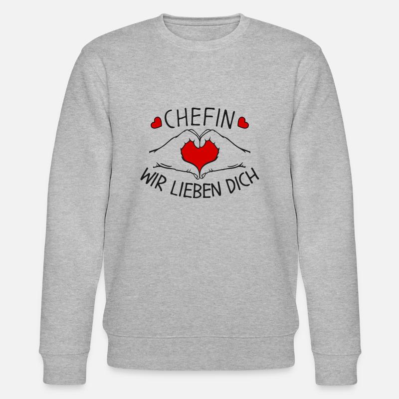 Chefin wir lieben Dich - Stanley/Stella Unisex Bio-Sweatshirt CHANGER  - Grau meliert