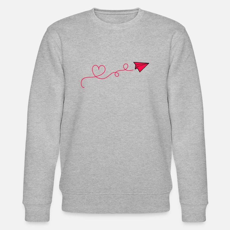 papierflieger herz - Stanley/Stella Unisex Bio-Sweatshirt CHANGER  - Grau meliert