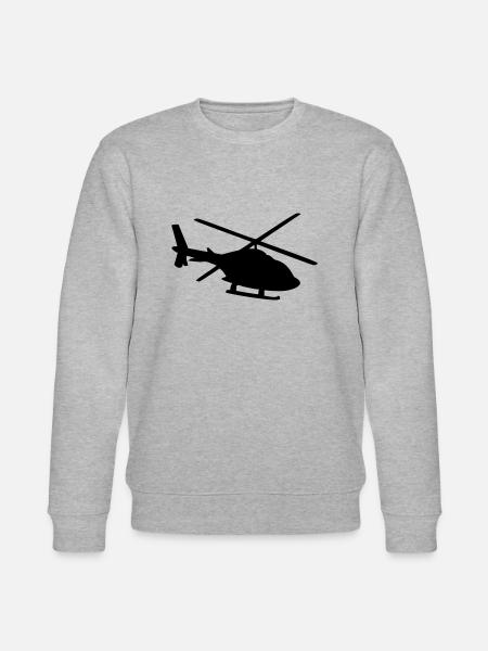 Helicopter shadow silhouette - Stanley/Stella CHANGER Unisex Organic Sweatshirt - heather grey