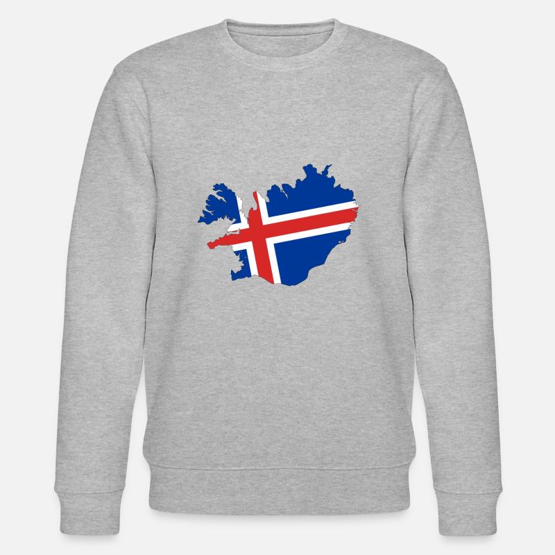 Carte du drapeau de l'Islande - Sweat bio CHANGER Stanley/Stella Unisexe - gris chiné