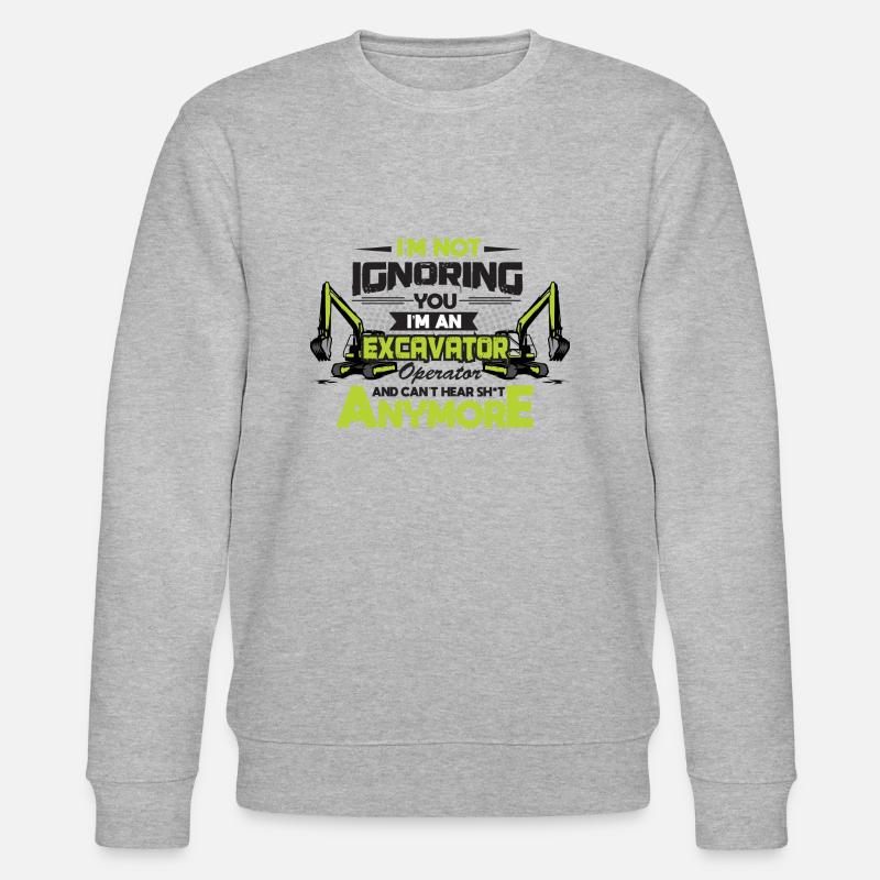 Bagger Fahrer Geschenk Idee Baggerfahrer - Stanley/Stella Unisex Bio-Sweatshirt CHANGER  - Grau meliert