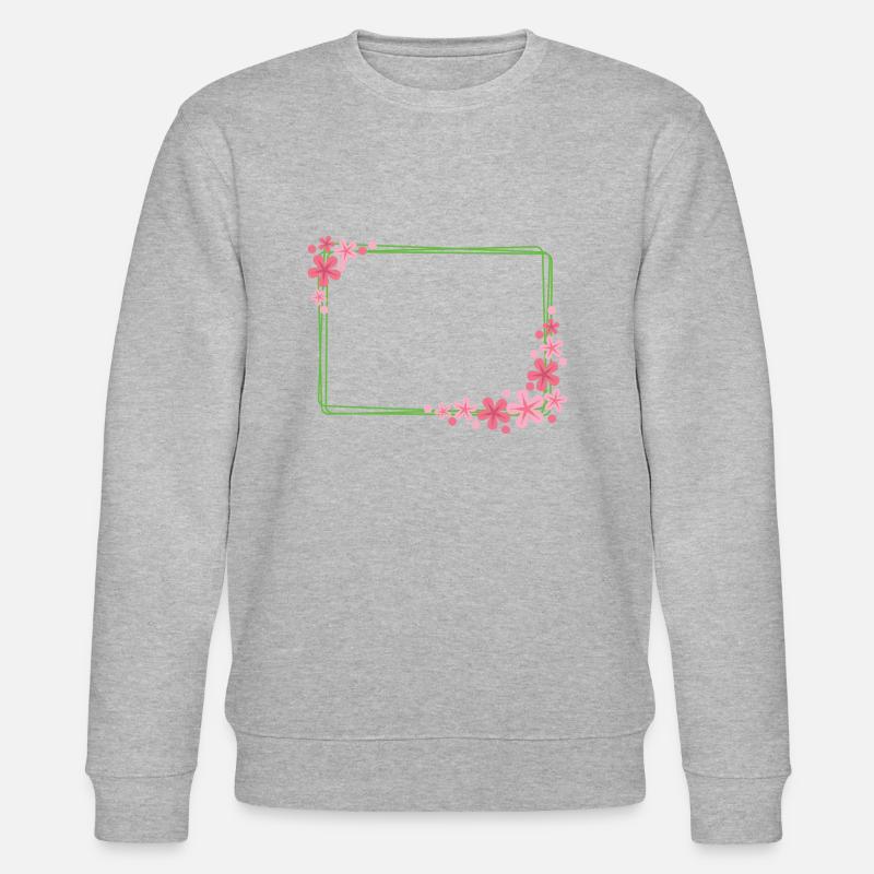 Rahmen mit Blumen - Stanley/Stella Unisex Bio-Sweatshirt CHANGER  - Grau meliert