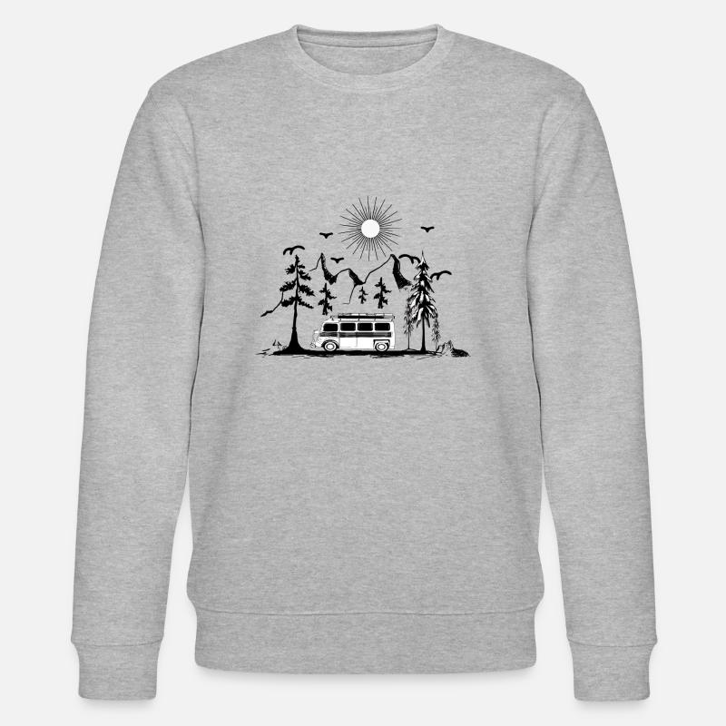 Camping Campervan Camper Camping Van - Stanley/Stella CHANGER Unisex Organic Sweatshirt - heather grey