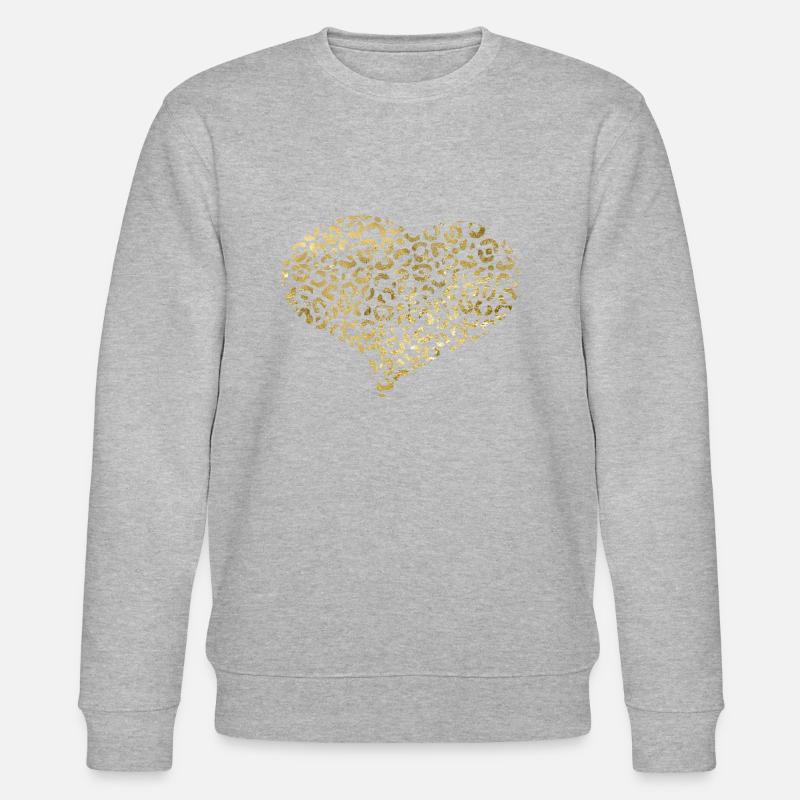 Herz-Leoparden-Muster - Stanley/Stella Unisex Bio-Sweatshirt CHANGER  - Grau meliert