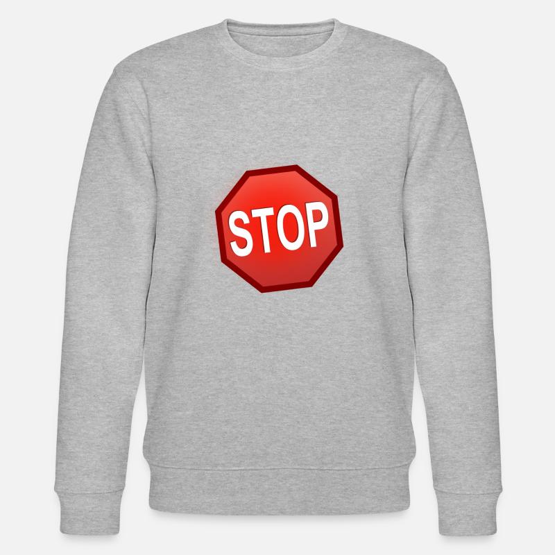 Stop Schild - Stanley/Stella Unisex Bio-Sweatshirt CHANGER  - Grau meliert