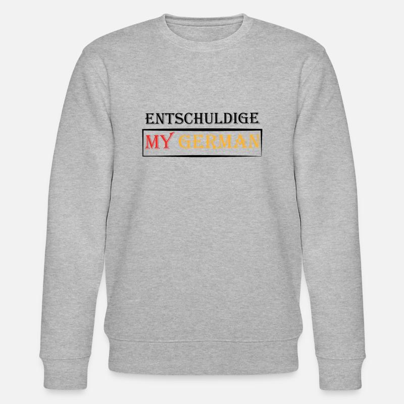 entschuldige my ger - Stanley/Stella Unisex Bio-Sweatshirt CHANGER  - Grau meliert