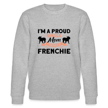 Frenchie Bulldogge Französische Bulldogge Geschenk - Stanley/Stella Unisex Bio-Sweatshirt CHANGER  - Grau meliert - Vorne - Nik (191cm) & Marisol (170cm)