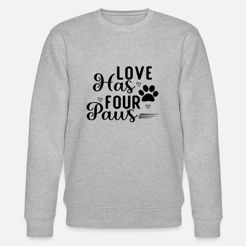 Love Has Four Paws - Stanley/Stella Unisex Bio-Sweatshirt CHANGER  - Grau meliert