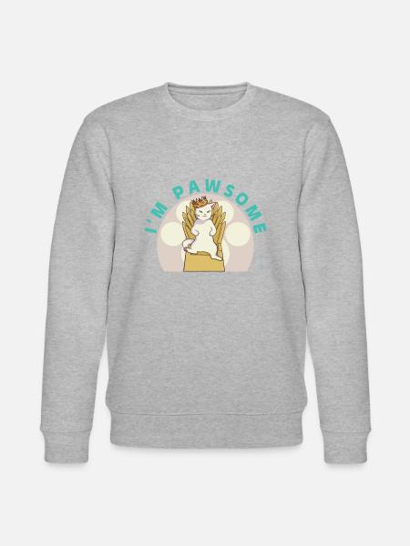 Chat mignon blanc - Sweat bio CHANGER Stanley/Stella Unisexe - gris chiné