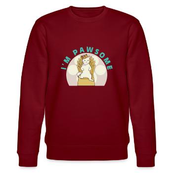Chat mignon blanc - Sweat bio CHANGER Stanley/Stella Unisexe - bordeaux - Devant - Nik (191cm) & Marisol (170cm)