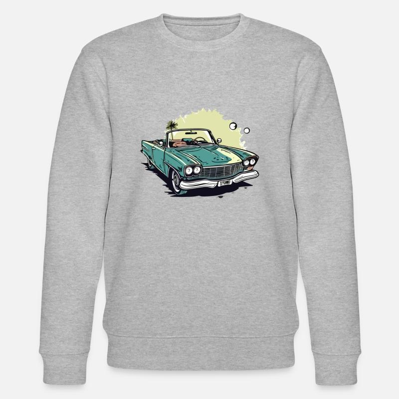 Cabriolet vert et palmier - Sweat bio CHANGER Stanley/Stella Unisexe - gris chiné
