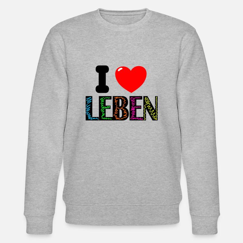 I ❤ Leben - Stanley/Stella Unisex Bio-Sweatshirt CHANGER  - Grau meliert
