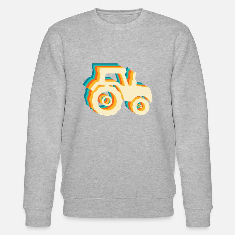 Retro tractor - Stanley/Stella CHANGER Unisex Organic Sweatshirt - heather grey