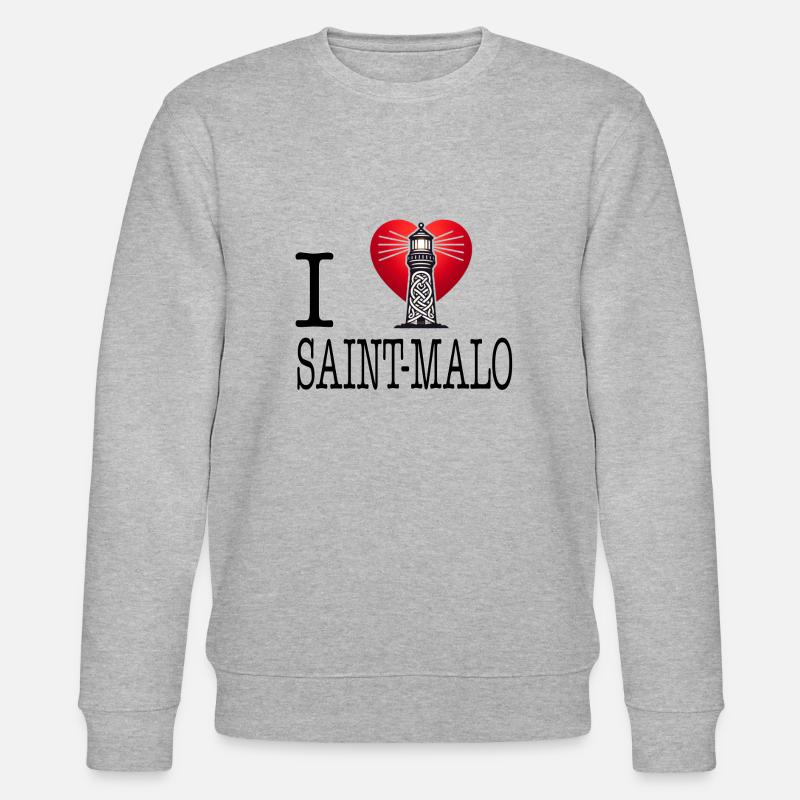 Ich liebe Saint-Malo - Stanley/Stella Unisex Bio-Sweatshirt CHANGER  - Grau meliert