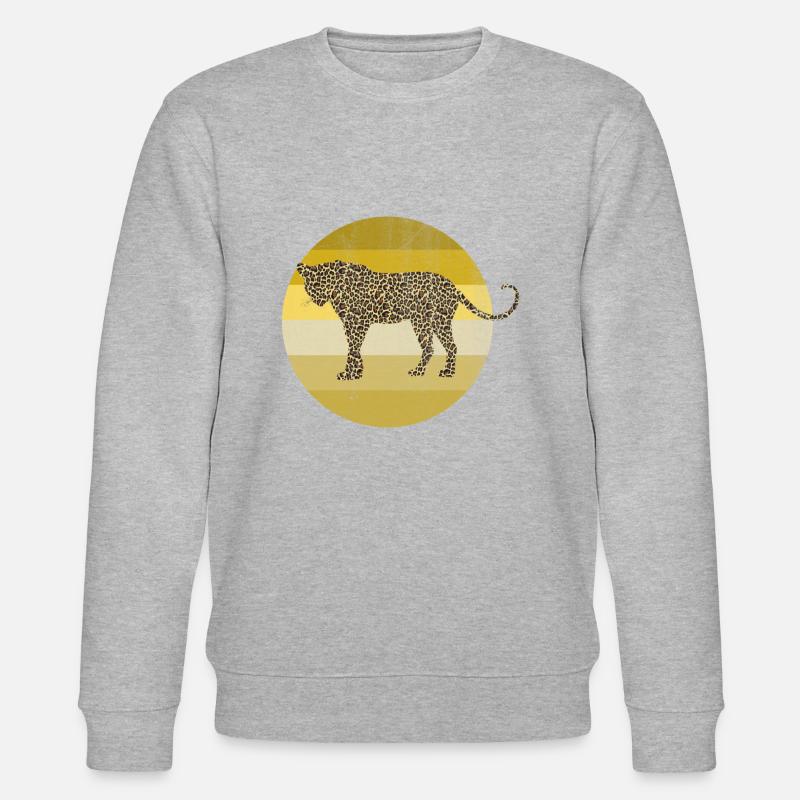 Leopard Raubtier Raubkatze Katze - Stanley/Stella Unisex Bio-Sweatshirt CHANGER  - Grau meliert