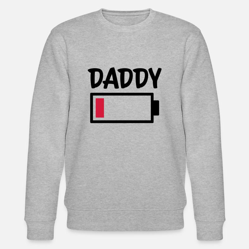Daddy - Battery low - Stanley/Stella Unisex Bio-Sweatshirt CHANGER  - Grau meliert