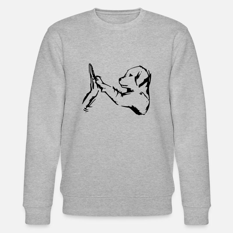 chien donne 5 - haut cinq - Sweat bio CHANGER Stanley/Stella Unisexe - gris chiné