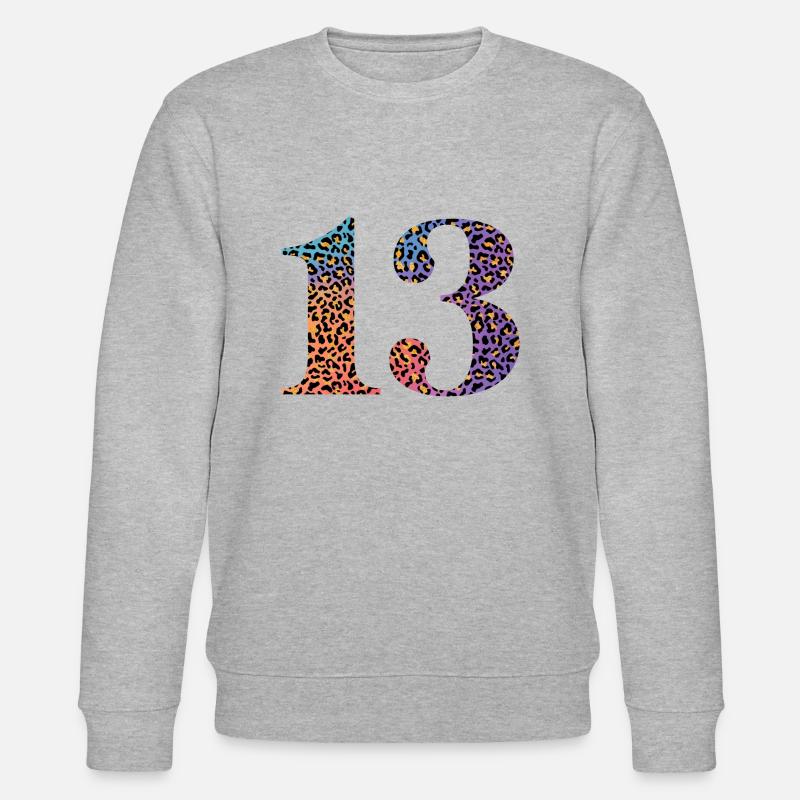 13e anniversaire léopard - Sweat bio CHANGER Stanley/Stella Unisexe - gris chiné