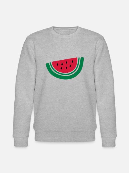 demi pastèque fruits-2 - Sweat bio CHANGER Stanley/Stella Unisexe - gris chiné