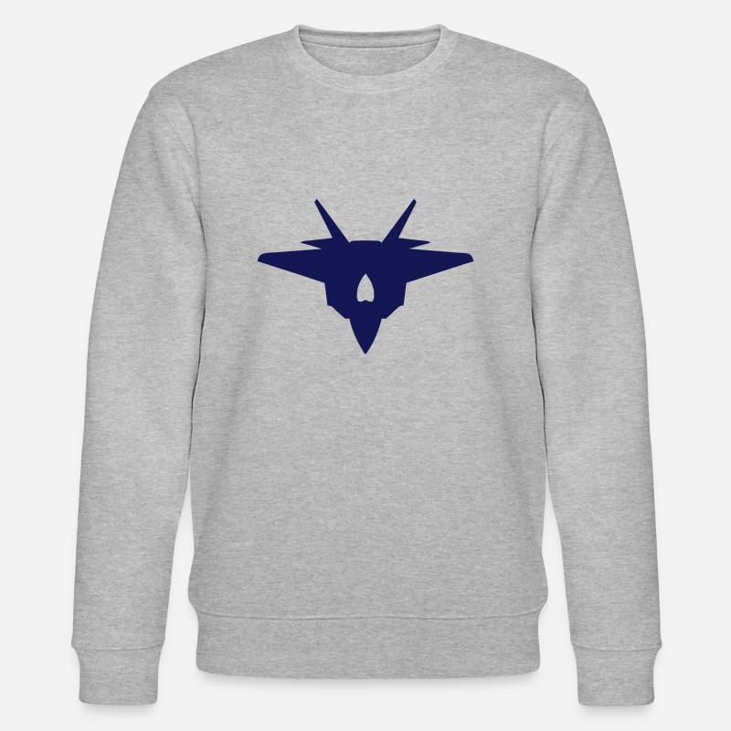 Ikone Jagdflugzeug 1 2 - Stanley/Stella Unisex Bio-Sweatshirt CHANGER  - Grau meliert