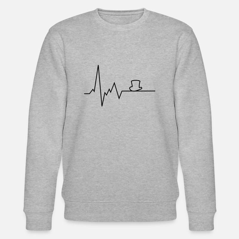 herzschlag zylinder zauberer - Stanley/Stella Unisex Bio-Sweatshirt CHANGER  - Grau meliert