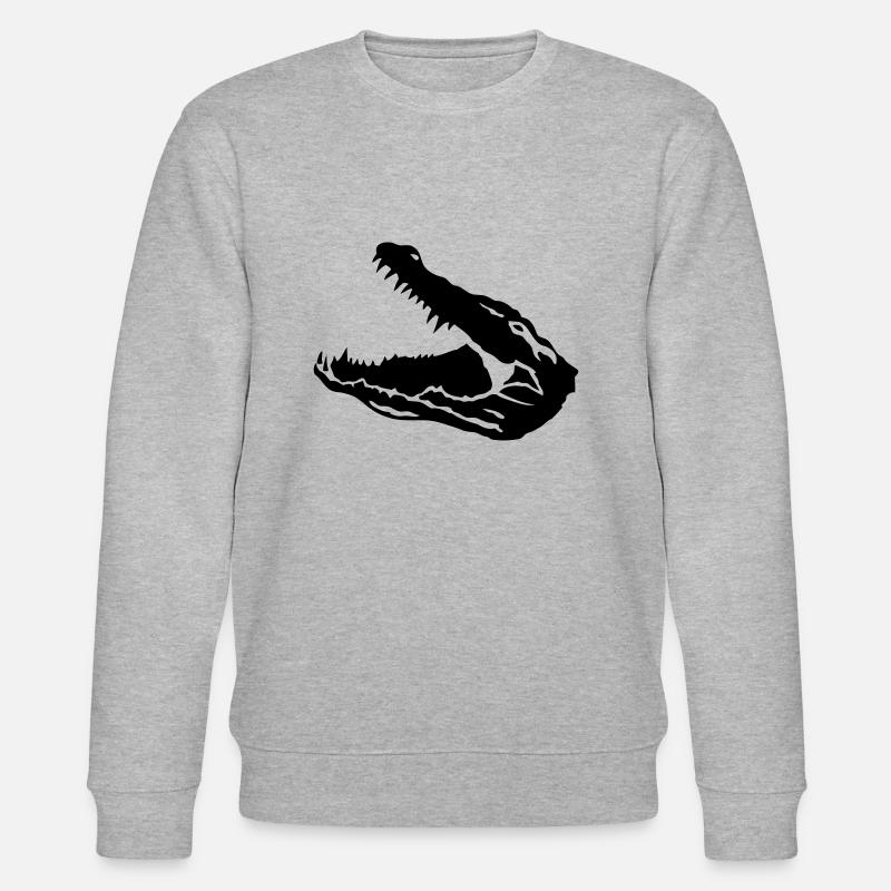 Krokodil offenes Maul - Stanley/Stella Unisex Bio-Sweatshirt CHANGER  - Grau meliert