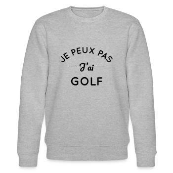 Je peux pas j'ai golf - Sweat bio CHANGER Stanley/Stella Unisexe - gris chiné - Devant - Nik (191cm) & Marisol (170cm)