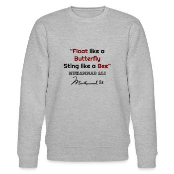 Muhammad Ali, Muhammad Ali Zitate, berühmte Zitate, - Stanley/Stella Unisex Bio-Sweatshirt CHANGER  - Grau meliert - Vorne - Nik (191cm) & Marisol (170cm)