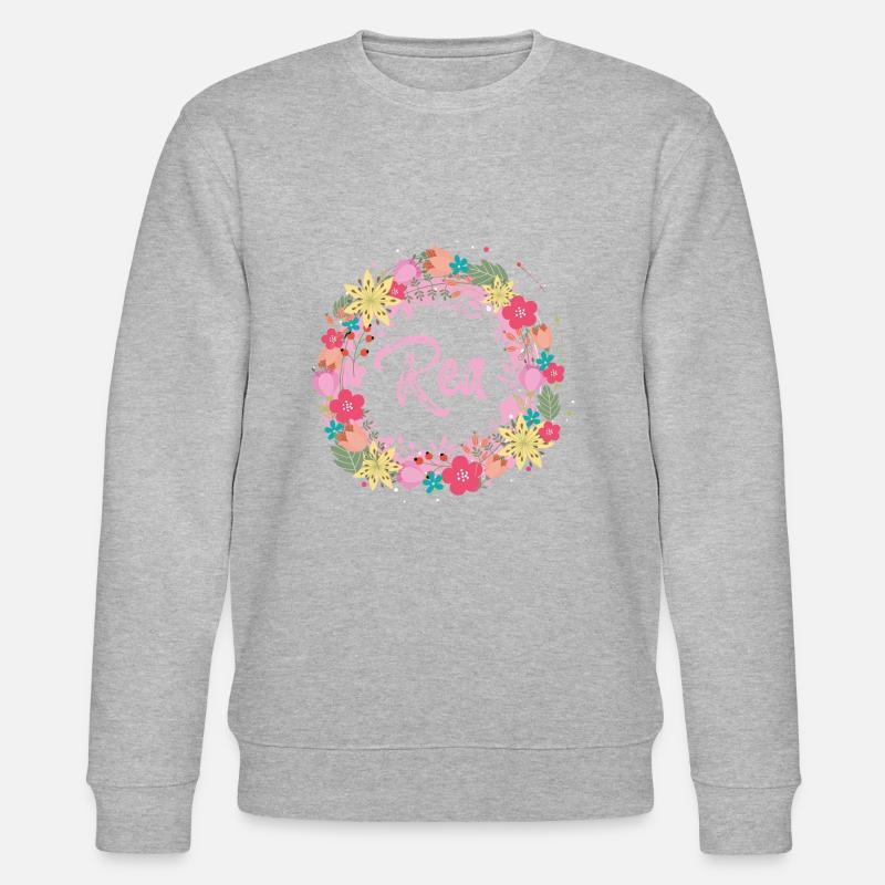 rea ,blumen,blumenkranz,floral,illustration - Stanley/Stella Unisex Bio-Sweatshirt CHANGER - Grau meliert