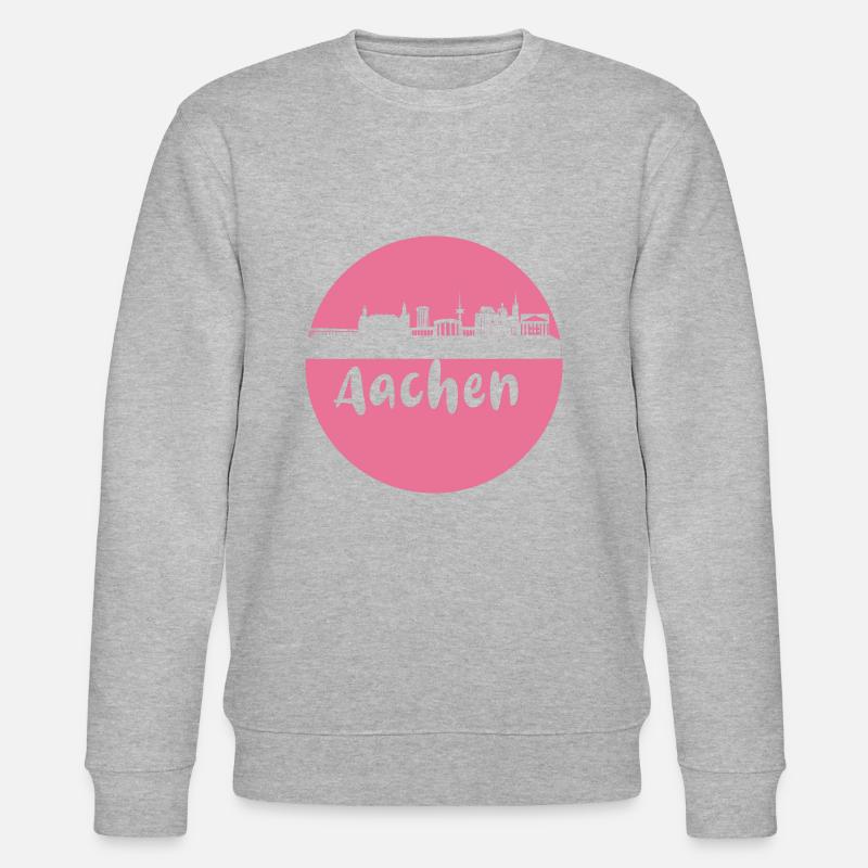 scherenschnitt,aachen,rosa,stadt,skyline - Stanley/Stella Unisex Bio-Sweatshirt CHANGER  - Grau meliert