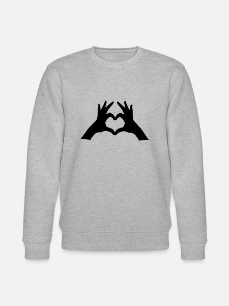 hands heart - Stanley/Stella CHANGER Unisex Organic Sweatshirt - heather grey