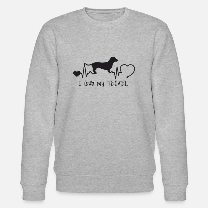 Dackel mit Herzschlag - Stanley/Stella Unisex Bio-Sweatshirt CHANGER  - Grau meliert