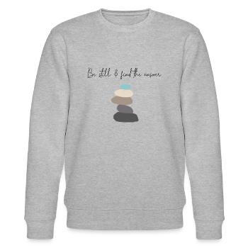 There is strength in silence - Stanley/Stella CHANGER Unisex Organic Sweatshirt - heather grey - Front - Nik (191cm) & Marisol (170cm)